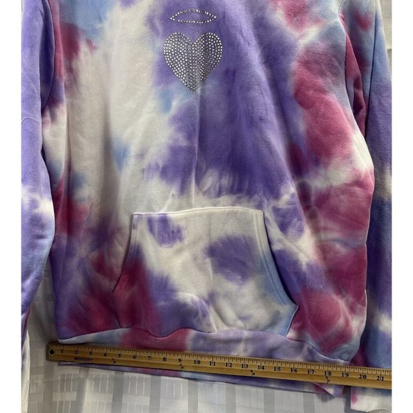Cult Favorite Women's Good Vibes Tie Dye Multicolor Pull-Over Hoodie Size M - Picture 5 of 15